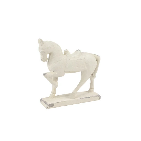 Hot Sale 👏 Studio 350 White Distressed Fiberglass Country Vintage Farmhouse Horse Sculpture - 13 X 4 X 14 👍 - Image 2