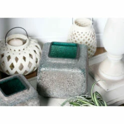 Discount 🥰 Studio 350 10 X 9 Inch Modern Glass Beveled Square Gray Vase Grey 😀