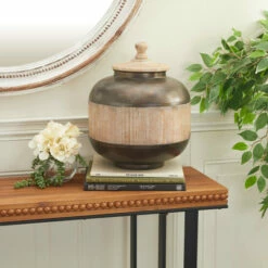 Hot Sale β€οΈ Studio 350 Brown Iron Rustic Decorative Jar 14 X 12 X 12 - 12 X 12 X 14 π₯