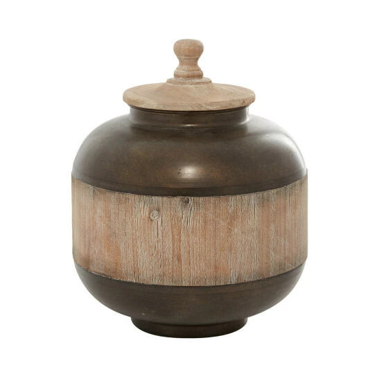 Hot Sale ❤️ Studio 350 Brown Iron Rustic Decorative Jar 14 X 12 X 12 - 12 X 12 X 14 🔥 - Image 2