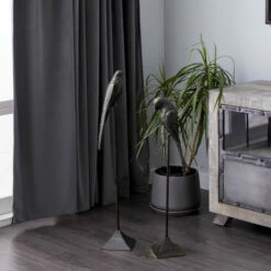 Flash Sale ✨ Studio 350 Black Aluminum Traditional Sculpture Bird (Set Of 2) - S/2 29", 35"H 🔥