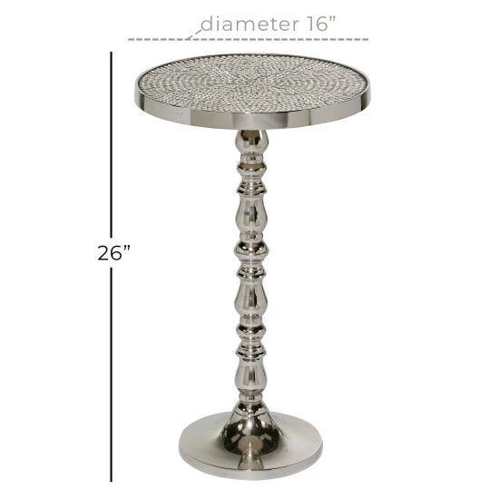 Best deal ⭐ Studio 350 Silver Aluminum Glam Accent Table 26 X 16 X 16 - 16 X 16 X 26Round ✨ - Image 5