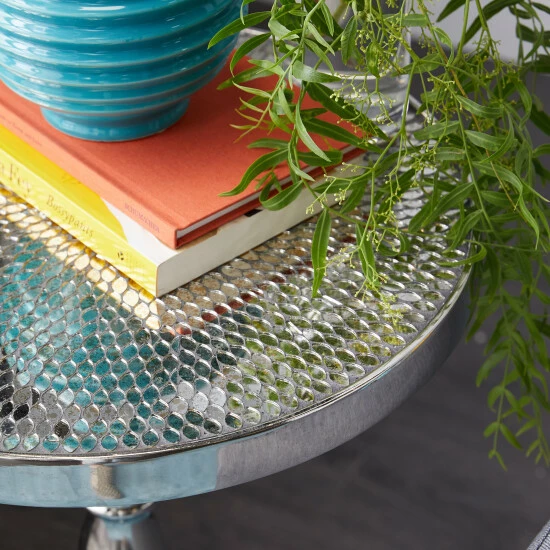 Best deal ⭐ Studio 350 Silver Aluminum Glam Accent Table 26 X 16 X 16 - 16 X 16 X 26Round ✨ - Image 7