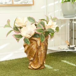 Discount ๐ Studio 350 Bronze Polystone Traditional Planter - 10"L X 10"W X 14"H ๐