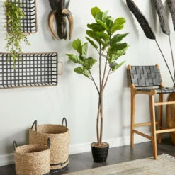 Deals 🛒 Studio 350 Black Vinyl Contemporary Artificial Tree - 26 X 26 X 63 👏