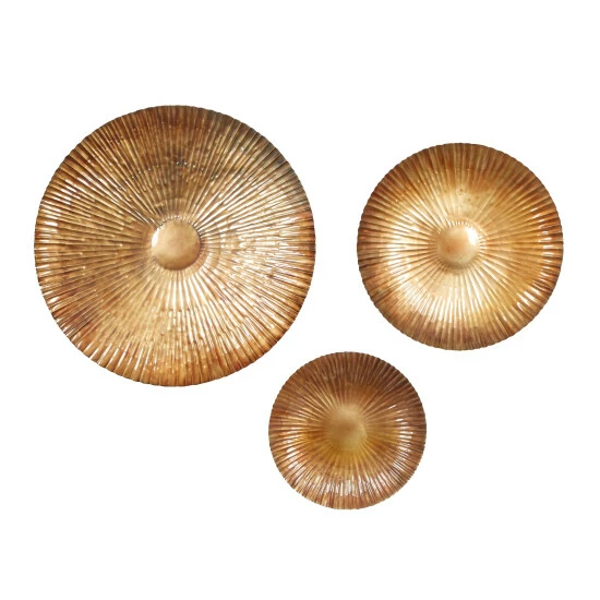 Best Sale ๐ Studio 350 Gold Iron Contemporary Wall Decor (Set Of 3) - 36 X 5 X 36 ๐ - Image 2
