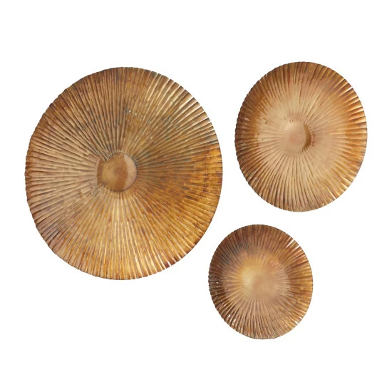 Best Sale ๐ Studio 350 Gold Iron Contemporary Wall Decor (Set Of 3) - 36 X 5 X 36 ๐ - Image 4