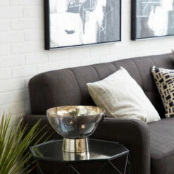 Buy ๐ Studio 350 Dark Grey Glass Modern Decorative Bowl 7 X 11 X 11 ๐