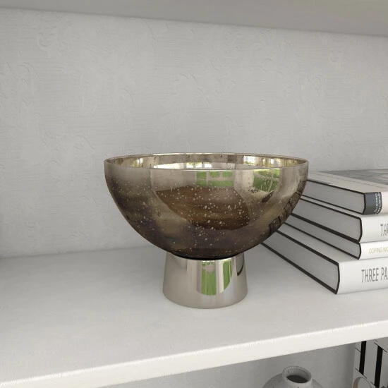 Buy 😍 Studio 350 Dark Grey Glass Modern Decorative Bowl 7 X 11 X 11 🎉 - Image 4