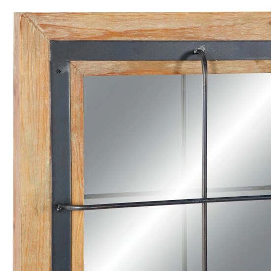Discount 💯 Studio 350 Brown Fir Industrial Wall Mirror 32 X 32 X 4 - 32 X 4 X 32 - 32 X 4 X 32 👏 - Image 4