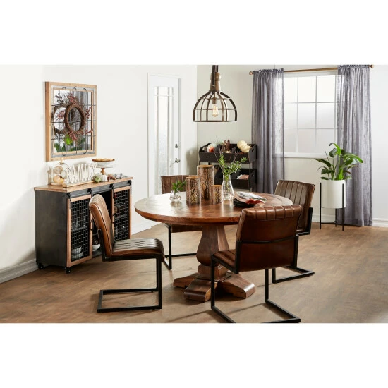 Discount 💯 Studio 350 Brown Fir Industrial Wall Mirror 32 X 32 X 4 - 32 X 4 X 32 - 32 X 4 X 32 👏 - Image 7
