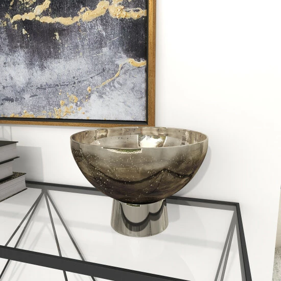 Buy 😍 Studio 350 Dark Grey Glass Modern Decorative Bowl 7 X 11 X 11 🎉 - Image 5