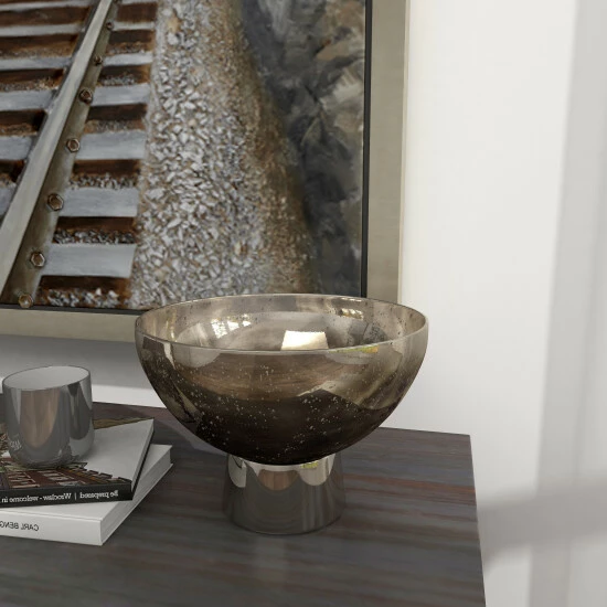 Buy 😍 Studio 350 Dark Grey Glass Modern Decorative Bowl 7 X 11 X 11 🎉 - Image 7