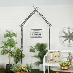 Buy 🎉 Studio 350 Black Metal Traditional Garden Arbor 103 X 42 X 16 - 42 X 16 X 103 👍