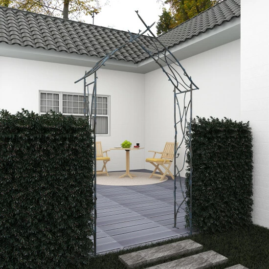Buy 🎉 Studio 350 Black Metal Traditional Garden Arbor 103 X 42 X 16 - 42 X 16 X 103 👍 - Image 7