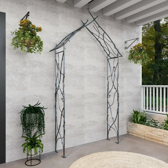 Buy 🎉 Studio 350 Black Metal Traditional Garden Arbor 103 X 42 X 16 - 42 X 16 X 103 👍 - Image 8