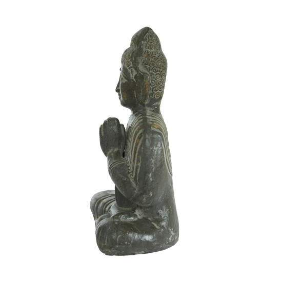 Best Sale ✨ Studio 350 Dolomite Rustic Sculpture Buddha 16 X 13 X 7 - 13 X 7 X 16 Cream 💯 - Image 3