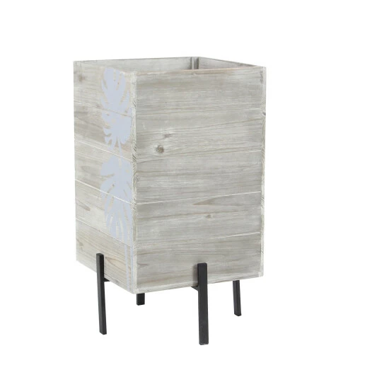 Deals 👏 Studio 350 Brown Wood Contemporary Planter Set Of 3 23 X 15 X 15 👍 - Image 3