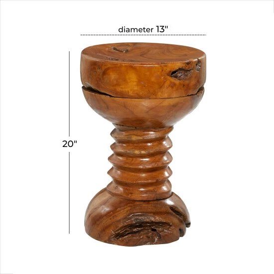 Discount 🥰 Studio 350 Teak Wood Rustic Stool 20 X 13 - 13 X 13 X 20 🔔 - Image 7
