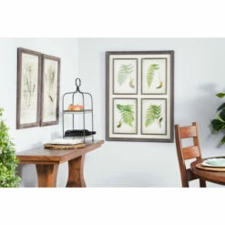 Discount ✔️ Studio 350 Large Rectangular Vintage Style Green Fern Illustrations Wall Art, 31.5 X 41.5 - 32 X 1 X 42 ❤️