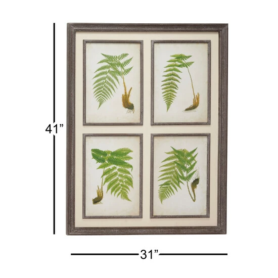 Discount ✔️ Studio 350 Large Rectangular Vintage Style Green Fern Illustrations Wall Art, 31.5 X 41.5 - 32 X 1 X 42 ❤️ - Image 5
