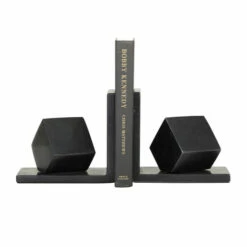 Flash Sale 👏 Studio 350 Marble Modern Bookends (Set Of 2) - 6 X 5 X 6 Black 👏