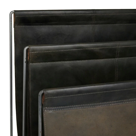 Promo ๐งจ Studio 350 Leather Modern Magazine Holder - 22 X 21 X 14 Black ๐ - Image 4