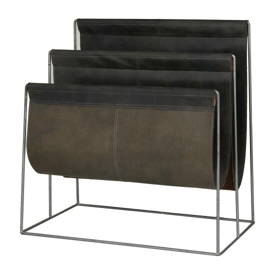Promo ๐งจ Studio 350 Leather Modern Magazine Holder - 22 X 21 X 14 Black ๐ - Image 7