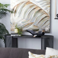 Promo 🧨 Studio 350 Black Polyresin Coastal Sculpture Animals 7 X 24 X 8 - 24 X 8 X 7 🎉