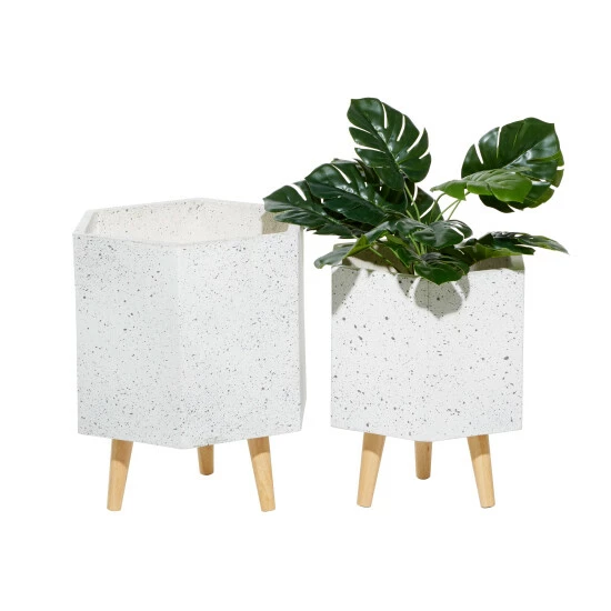 Hot Sale 🔔 Studio 350 MgO Contemporary Planter (Set Of 2) - S/2 15", 17"H White 💯 - Image 2