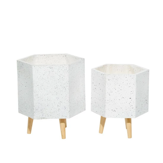 Hot Sale 🔔 Studio 350 MgO Contemporary Planter (Set Of 2) - S/2 15", 17"H White 💯 - Image 4