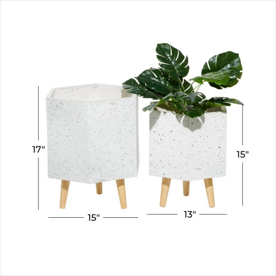 Hot Sale 🔔 Studio 350 MgO Contemporary Planter (Set Of 2) - S/2 15", 17"H White 💯 - Image 7
