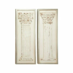Brand new ✔️ Studio 350 White Wood Vintage Wall Decor Architecture (Set Of 2) 💯