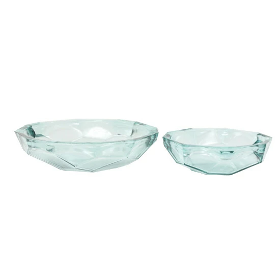 New 🧨 Studio 350 Large Origami Shaped Soda Lime Glass Dishes Set Of 2 13" X 13" X 3" ❤️ - Image 8