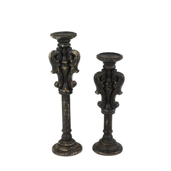 Flash Sale โจ Studio 350 Wood Vintage Candle Holder (Set Of 2) - 7 X 7 X 27 Brown ๐ - Image 3