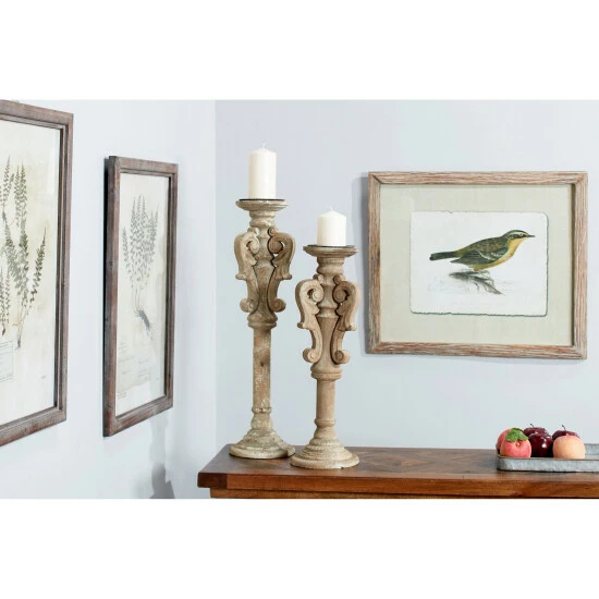 Flash Sale โจ Studio 350 Wood Vintage Candle Holder (Set Of 2) - 7 X 7 X 27 Brown ๐ - Image 8