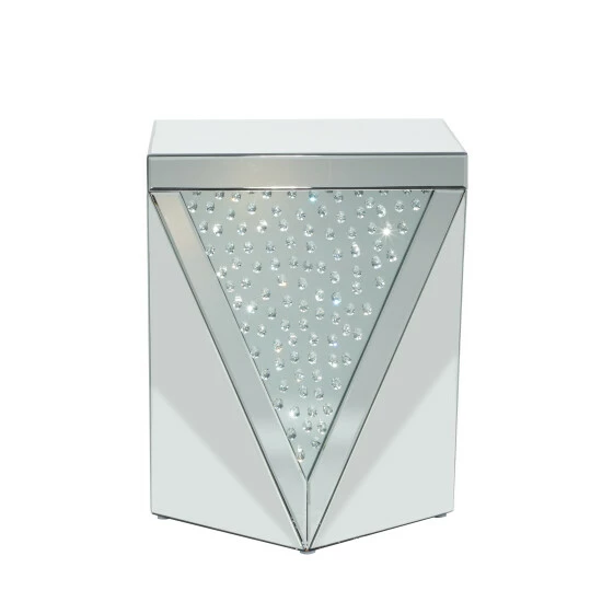 Budget 😍 Studio 350 Silver Wood Mirrored Geometric Accent Console Table With Crystal Embellishments ✨ - Image 5