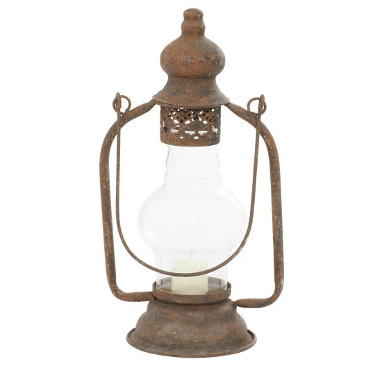 Hot Sale 🔥 Studio 350 Brown Metal Rustic Lantern 17 X 7 X 5 - 7 X 5 X 17 🌟 - Image 2