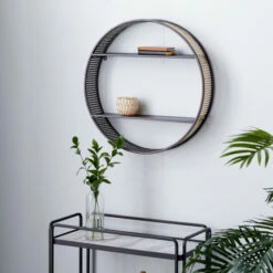 Best Pirce ⭐ Studio 350 Black Metal Contemporary Wall Shelf 26 X 26 X 5 - 26 X 5 X 26 🌟