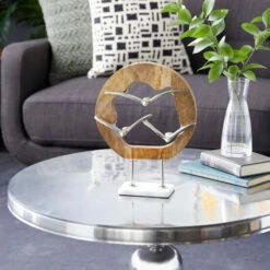 Brand new ⌛ Studio 350 Silver Wood Contemporary Sculpture Bird 13 X 10 X 3 - 10 X 3 X 13Round 🎁