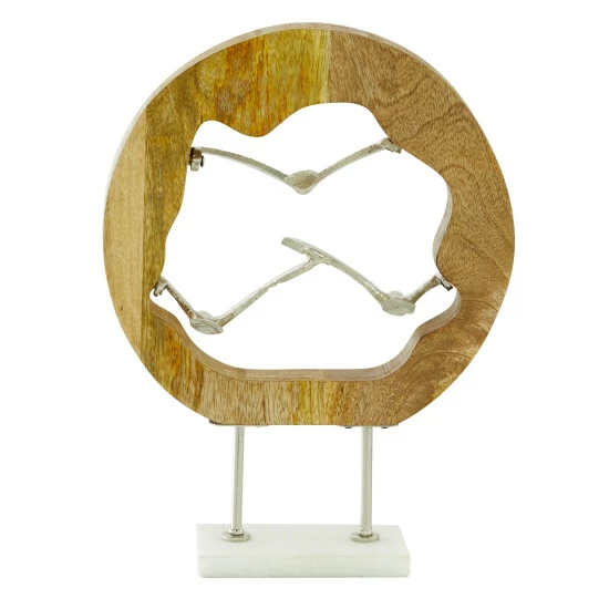 Brand new โ Studio 350 Silver Wood Contemporary Sculpture Bird 13 X 10 X 3 - 10 X 3 X 13Round ๐ - Image 7