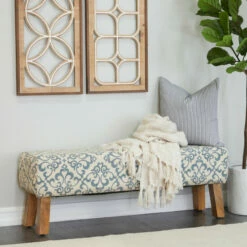 Flash Sale 😀 Studio 350 Cream Fabric Bohemian Bench - 50 X 13 X 17 🤩