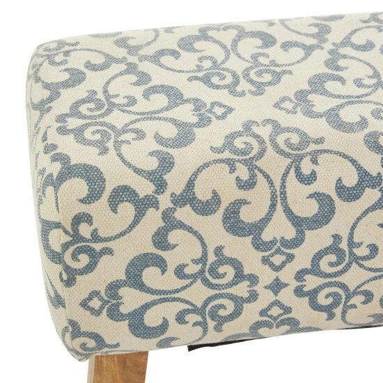 Flash Sale 😀 Studio 350 Cream Fabric Bohemian Bench - 50 X 13 X 17 🤩 - Image 4