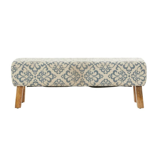 Flash Sale 😀 Studio 350 Cream Fabric Bohemian Bench - 50 X 13 X 17 🤩 - Image 7
