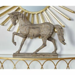Buy 🔔 Studio 350 Beige Polystone Vintage Sculpture Horse 18 X 21 X 6 - 21 X 6 X 18 🔥