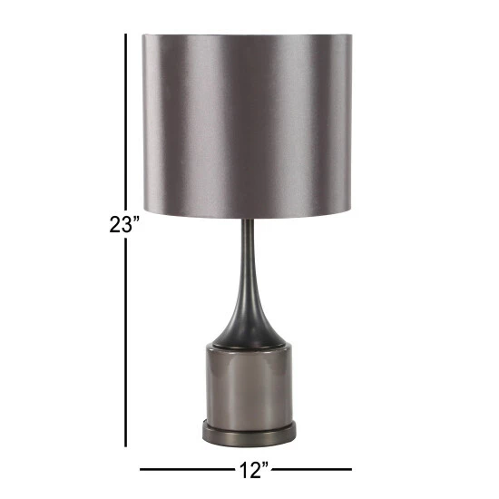 Outlet 😍 Studio 350 23 Inch Modern Ceramic And Iron Polished Table Lamp - 12 X 12 X 23 Grey ❤️ - Image 4