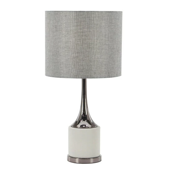 Outlet 😍 Studio 350 23 Inch Modern Ceramic And Iron Polished Table Lamp - 12 X 12 X 23 Grey ❤️ - Image 6