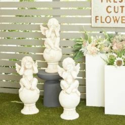 Discount โ Studio 350 White MGO French Country Garden Sculpture (Set Of 3) - 11 X 10 X 29 ๐