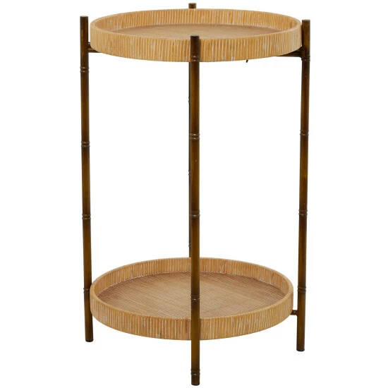 Wholesale 🔔 Studio 350 Brown Rattan Modern Accent Table - 18 X 18 X 26 🔔 - Image 3