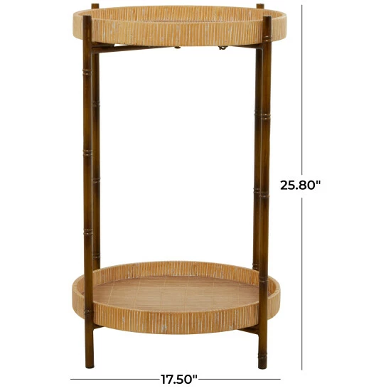 Wholesale 🔔 Studio 350 Brown Rattan Modern Accent Table - 18 X 18 X 26 🔔 - Image 5